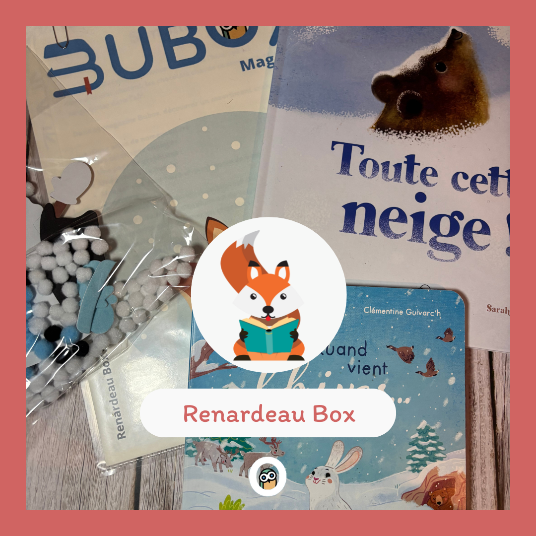 La Renardeau Box est une box de livres et activités manuelles pour enfants de 3 à 6 ans autour de la neige, de l'hiver et des animaux du froid.
