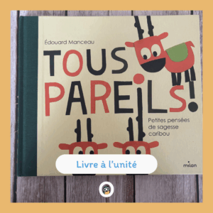 Tous pareils!  Chez les caribous, on rencontre toutes sortes d'individus : les trop timides, ceux qui se trouvent toujours trop petits, ceux qui ne voient pas plus loin que le bout de leur nez... De page en page, les images étonnantes et poétiques se succèdent, suscitant le rire et la réflexion. Car personne ne s'y trompera, ces drôles de caribous nous parlent avant tout... de nous !