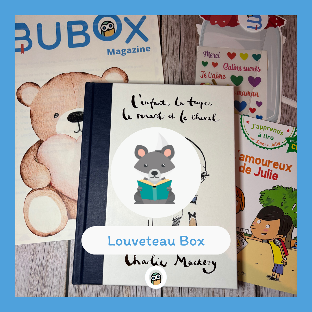 La Louveteau Box est une box de livres et activités manuelles pour enfants de 6 à 9 ans sur le thème de l'amour et des sentiments