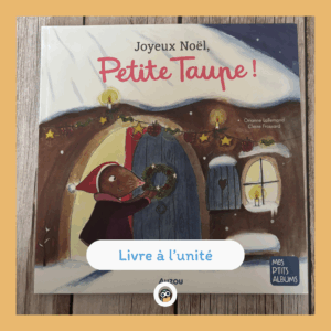 Joyeux noël petite taupe  Petite Taupe se prépare à fêter Noël. Mais qui frappe à sa porte ? C'est la veille de Noël et dehors, tout est blanc ! Mais dans sa maison, Petite Taupe s'ennuie : que va-t-elle faire de cette longue journée ?Soudain, toc, toc, toc ! Qui frappe à la porte ?