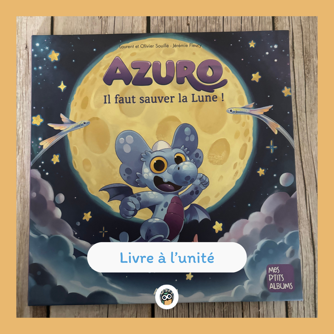 Azuro - Il faut sauver la lune!  Une aventure lunaire pour Azuro et la brigade des dragons ! La lune est en danger : un astéroïde menace de la détruire !Seuls la princesse Luna et le prince Comète peuvent la sauver mais ils ont disparu...Le roi charge donc la brigade des dragons de retrouver ses enfants et d'éviter la catastrophe !Entre hommage à Tintin et à Dune, le nouvel album des frères Souillé nous emmène dans un voyage lunaire !